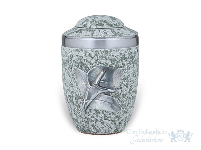 Aluminium urn met lelie foto 1