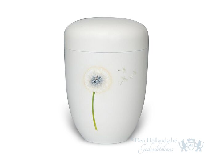 Aluminium urn met paardenbloem   foto 1