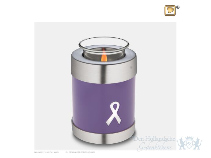 Awareness Tealight Urn Purple and Bru Pewter foto 1