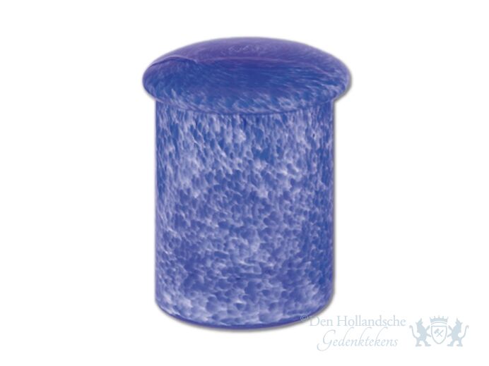 Blauwe glazen urn foto 1