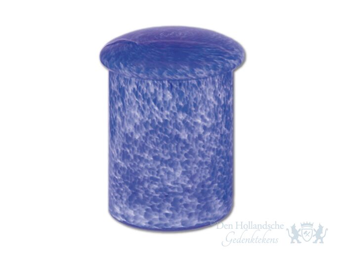 Blauwe glazen urn foto 1