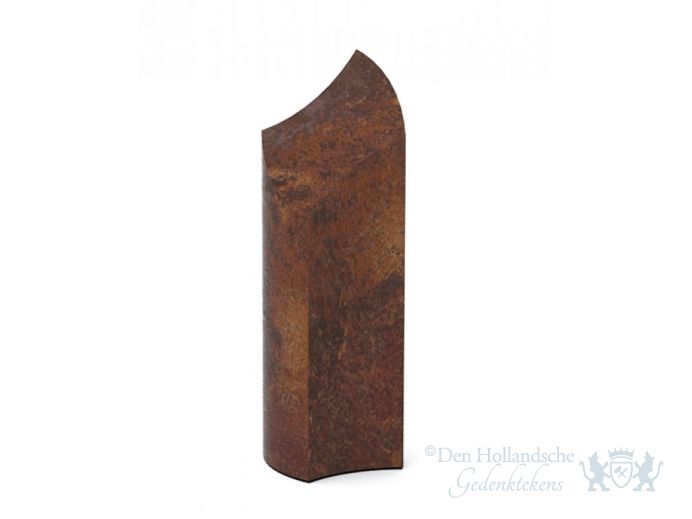 Bruin gepatineerde bronzen urn &#039;golfvorm&#039; foto 1