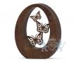 Bruin gepatineerde bronzen urn Vlinders foto 1