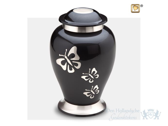 Classic Butterfly Tribute Adult Urn Midnight and Bru Pewter foto 1