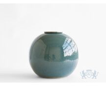 DIONA – handgemaakte urn in groen & blauw keramiek foto 1