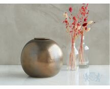 DIONA – handgemaakte urn in koperkleurig metallic keramiek foto 1