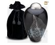 Elegant Leaf Adult Urn Midnight and Bru Pewter foto 1