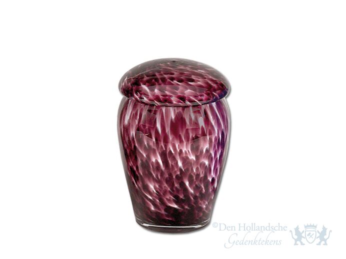 Glazen urn bordeauxrood  foto 1
