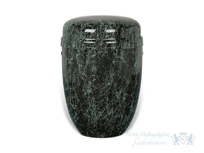 Groen zwarte aluminium urn  foto 1