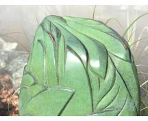 Groene bronzen kunstenaars urn 'Riet' foto 1