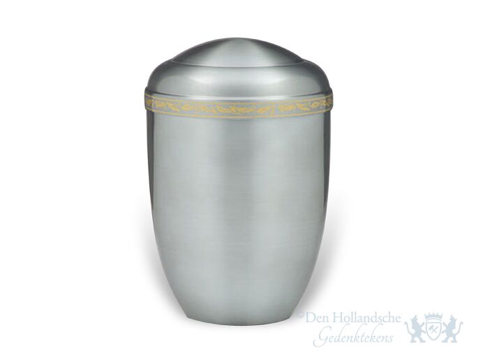Lichte aluminium urn met rand foto 1