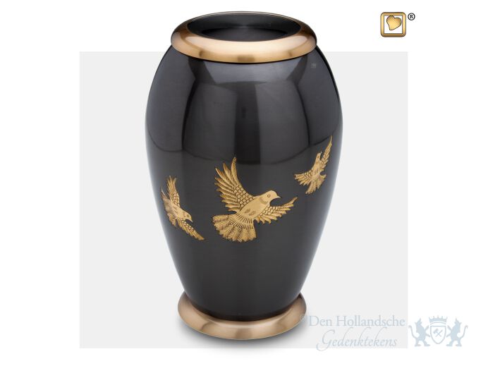 Majestic Flying Dove Adult Urn Midnight and Bru Gold foto 1