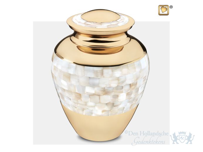 Mother of Pearl Adult Urn Pol Gold foto 1