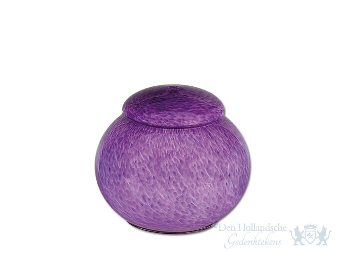 Paarse ronde urn van glas foto 1