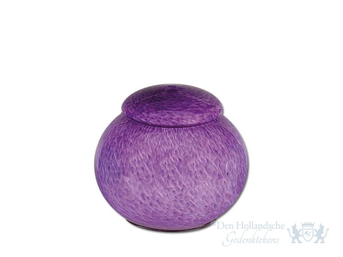 Paarse ronde urn van glas foto 1