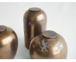 PELION – handgemaakte urn in koperkleurig metallic keramiek foto 1