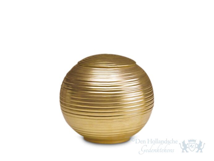Porseleinen urn goudkleurig  foto 1