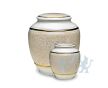 Porseleinen urn met beige decoratie foto 1