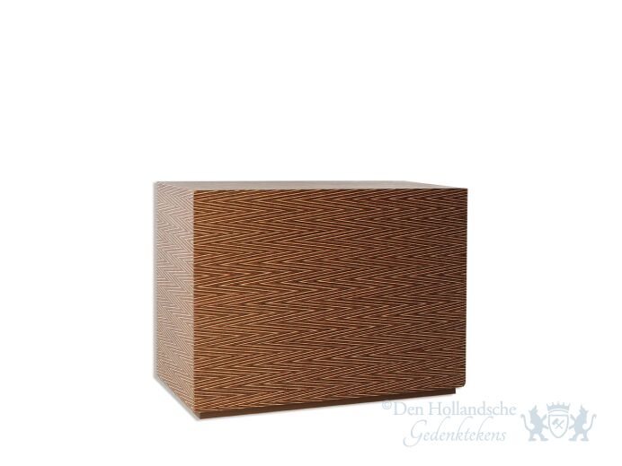 Rechthoekige lichte houten urn foto 1