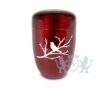 Rode aluminium urn met herfsttak foto 1