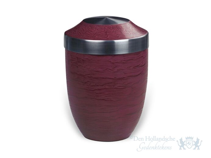 Rode aluminium urn met reli&euml;f foto 1