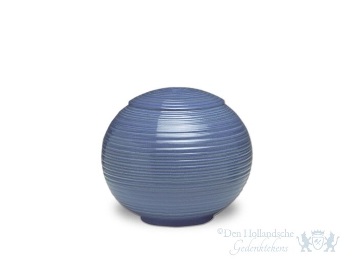 Ronde porseleinen urn blauw foto 1