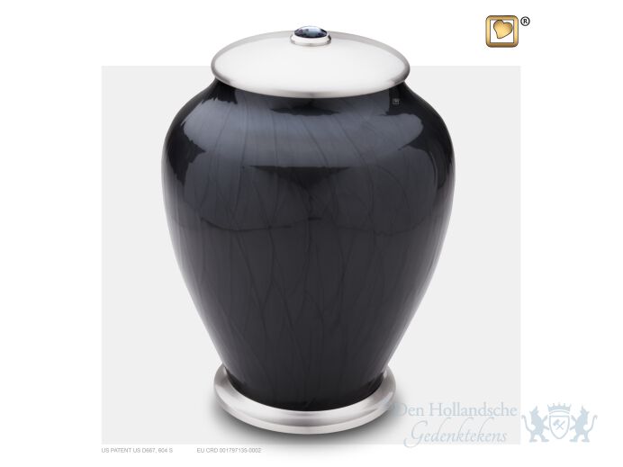 Simplicity Adult Urn Pearl Midnight and Bru Pewter w/Swarovsk foto 1
