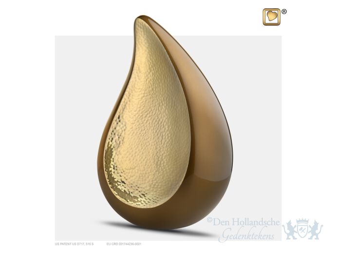 TearDrop Adult Urn Bronze and Hmd Gold foto 1