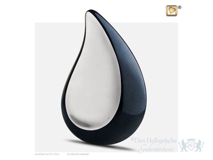TearDrop Adult Urn Midnight and Bru Pewter foto 1