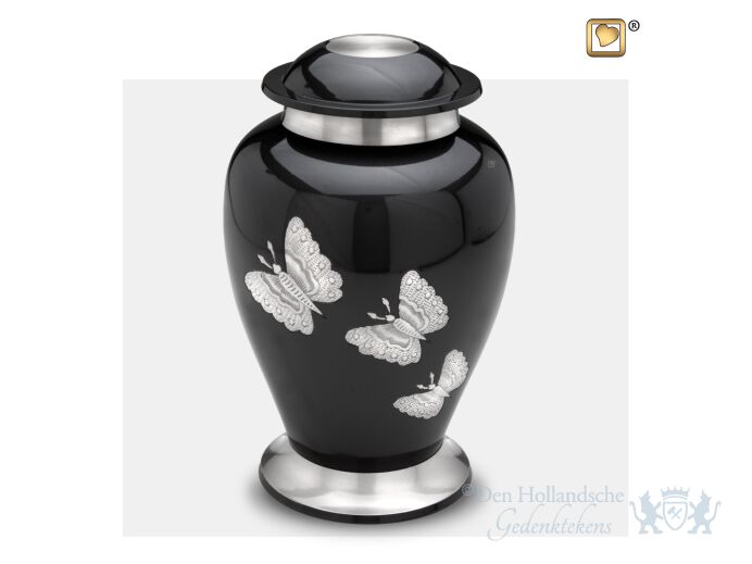 Tradional Butterflies Adult Urn Midnight and Bru Pewter foto 1