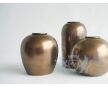 VERNO – handgemaakte urn in koperkleurig metallic keramiek foto 1