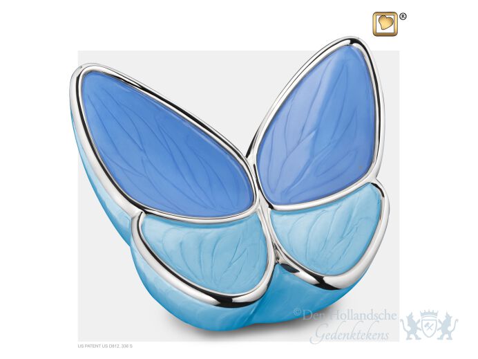 Wings of Hope Adult Urn Peal Blue and Pol Silver foto 1