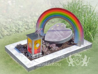 Urnengraf kinder met regenboog