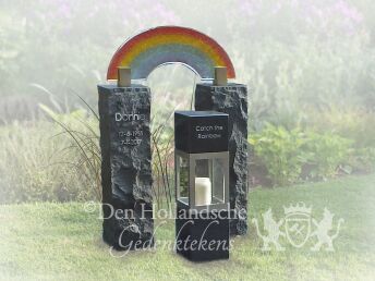 Urnengraf zuilen met regenboog