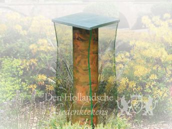 Urnmonument met glas