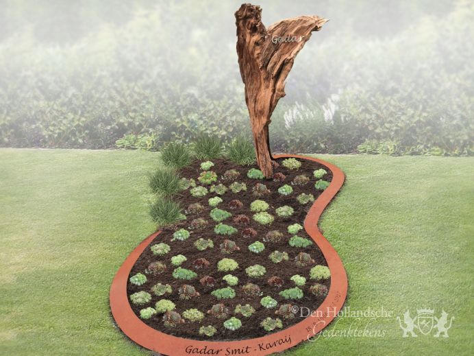 Versteend hout grafmonument foto 1