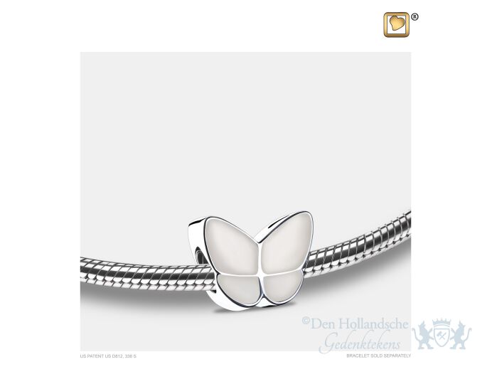 Wings of Hope Ashes Bead Pearl White and Pol Silver foto 1
