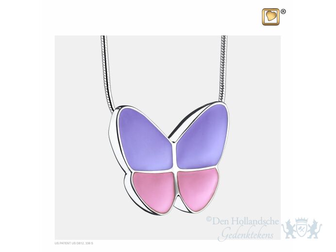 Wings of Hope Ashes Pendant Pearl Lavender and Pol Silver foto 1
