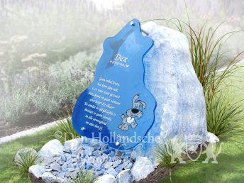 Zeeblauw natuurlijk kindermonument met glas