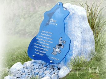 Zeeblauw natuurlijk kindermonument met glas