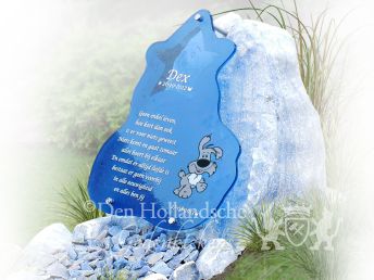 Zeeblauw natuurlijk kindermonument met glas