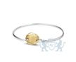 Zilveren armband met in goud gegoten vingerafdruk foto 1