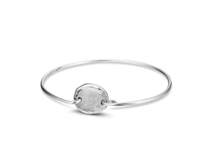 Zilveren armband met in zilver gegoten vingerafdruk foto 1