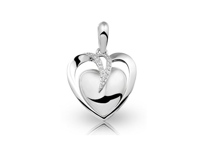 Zilveren ashanger hart foto 1