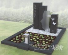 Zuilen grafmonument met silhouet foto 4