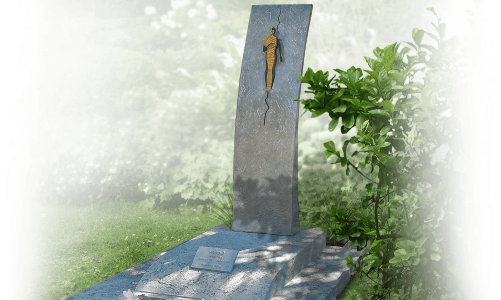 bronzen zuilen als grafsteen