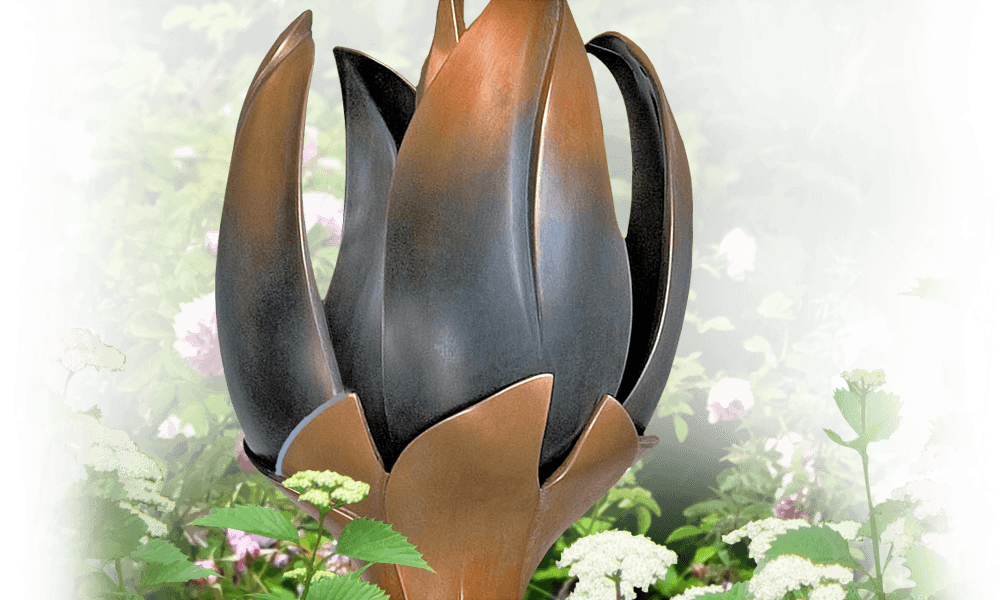bronzen zuilen bloem