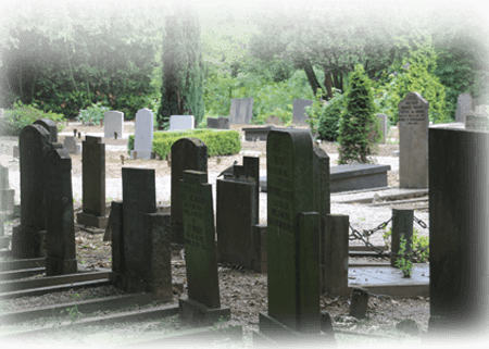 orienteren grafstenen op de begraafplaats
