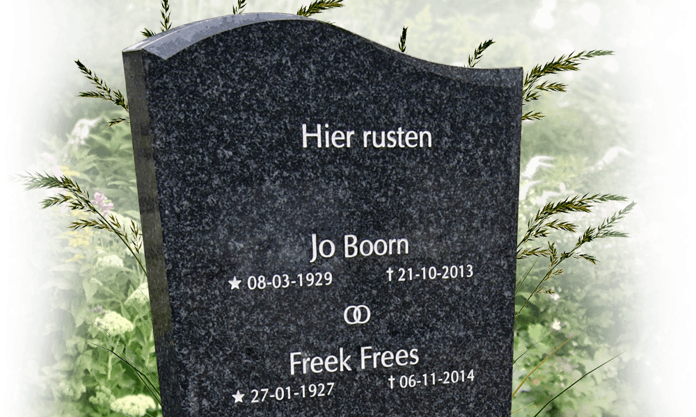 urn begraven familie grafsteen