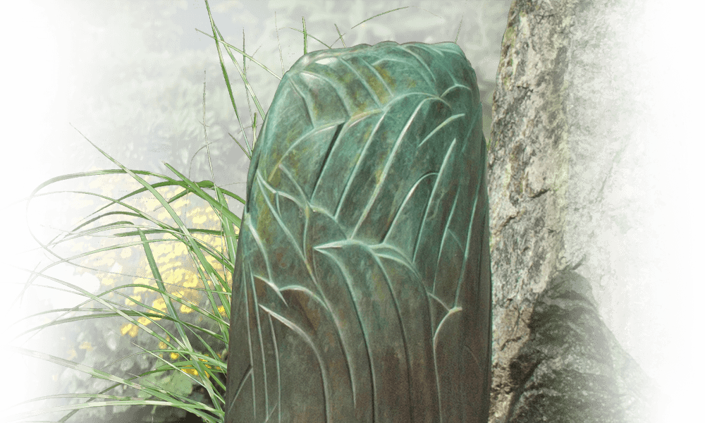 urn op monument uitproberen in inspiratietuin